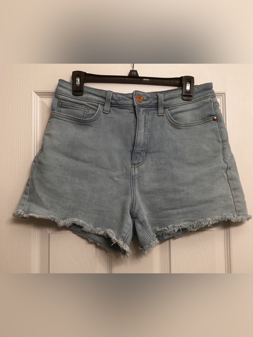 LC Lauren Conrad Light Blue Denim Frayed Hem Shorts